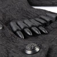 PUNK RAVE SHOP Y-582BK Veste noire mixte avec balles dcoratives, capuche, zip et boutons Punk Rave