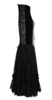 PUNK RAVE SHOP Q-256BK Skirt lace high-waisted with baroque motives and lacing-up in the back Gothic aristoc