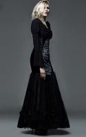 PUNK RAVE SHOP Q-256BK Skirt lace high-waisted with baroque motives and lacing-up in the back Gothic aristoc