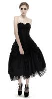 PUNK RAVE SHOP Q-292BK Long strapless black dress with adjustable lace skirt gothic Punk Rave