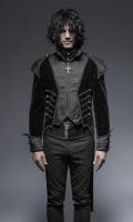 PUNK RAVE SHOP Y-649BK Longue veste velours noir queue de pie homme vampire gothique lgant Punk Rave