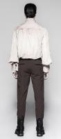 PUNK RAVE SHOP K-287(CO-ST) Pantalon marron homme rayures fines blanches, lgant aristocrate steampunk