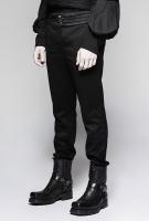 PUNK RAVE SHOP K-280BK Pantalon noir pour homme  rayure fine et effet ceinture lgante plisse Punk Rave