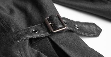 PUNK RAVE SHOP Y-778BK Top veste noire cintre avec fermeture clair et col remont, gothique retro, Punk Rave