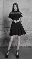 PUNK RAVE SHOP PQ-308BK OPQ-308LQF Black dress with removable frills, transparent collar, cute casual gothic