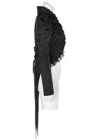 PUNK RAVE SHOP Y-1139BK WY-1139LCF-BK Black tailcoat jacket with lace-up and frilly, flamenco gothic aristocrat, Punk Rave