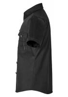 PUNK RAVE SHOP Y-1180BK WY-1180CDM Black jeans man shirt, short sleeves, casual military gothic, Punk Rave