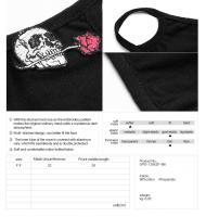 PUNK RAVE SHOP OPS-125BK PS-125BK Masque en tissu noir et broderie crne et rose, mode