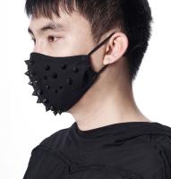 PUNK RAVE SHOP WS-379BK Black fabric reusable mask with rivet goth punk rave