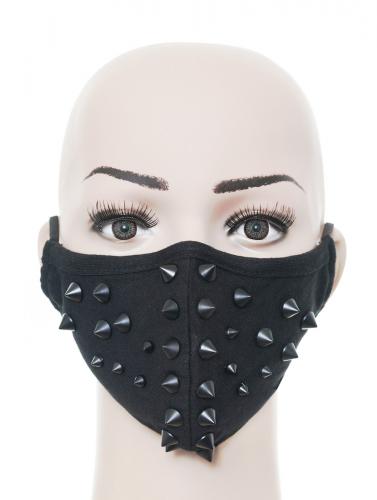 PUNK RAVE SHOP WS-379BK Masque en tissu noir  rivets goth punk rave, mode