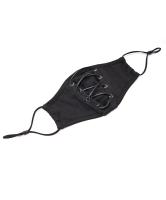 PUNK RAVE SHOP WS-381BK Black fabric reusable mask with decorative lace-up