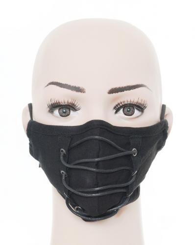 PUNK RAVE SHOP WS-381BK Masque en tissu noir avec laage dcoratif, mode