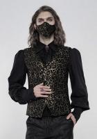PUNK RAVE SHOP S-389GD WS-389KZM Black cloth mask with shiny golden baroque embroidery, elegant gothic, Punk Rave