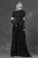 PUNK RAVE SHOP Y-1276BK WY-1276CDF Black shirt with short puffed sleeves and jewels, elegant Punk Rave