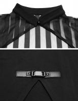 PUNK RAVE SHOP PQ-753BK OPQ-753LQF Robe noire effet bolro transparent  rayure, gothique casual mignon