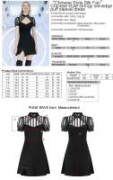 PUNK RAVE SHOP PQ-753BK OPQ-753LQF Striped transparent bolero effect black dress, cute casual gothic Size Chart
