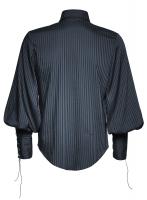 PUNK RAVE SHOP Y-719BL Blue striped blouse, puffy sleeves with lacing, steampunk Punk Rave