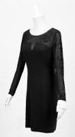 PUNK RAVE SHOP Q-215BK Robe courte ou top noir manches et dcollet transparent motif vintage aristocrate