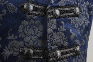 PUNK RAVE SHOP Y-452BL Waistcoat aristocrat, vintage blue pattern with 2 row buttons Punk Rave