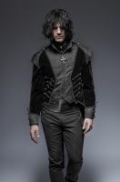 PUNK RAVE SHOP Y-649BK Long black embroidered velvet tail coat men vampire gothic elegant Punk Rave
