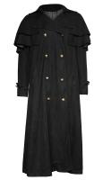 PUNK RAVE SHOP Y-716BK 18th century coachman style long black Coat, vintage steampunk gothic, Punk Rave