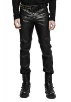 Black man faux leather trousers with skull and straps, gothic rock Punk Rave K-301