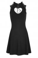 PUNK RAVE SHOP PQ-249 OPQ-249LQF/BK Black cute dress with heart shape neckline and lacing, Punk Rave nugoth