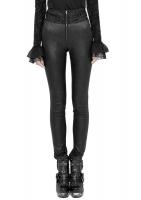 Black trousers with embroidery and velvet lace-up in the back, elegant Gothic, Punk Rave