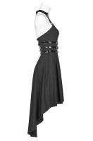 PUNK RAVE SHOP Q-396BK WQ-396LQF-BK Black dress with removable vinyl harness, back spine effect, gothic nugoth, Punk Rave
