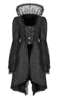 Elegant lace collar black jacket with layered sleeves, gothic vampire, Punk Rave