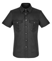 Black jeans man shirt, short sleeves, casual military gothic, Punk Rave