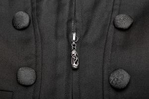 PUNK RAVE SHOP Y-1189BK WY-1189XCM Black men\'s jacket with double collar, zip and buttons, elegant aristocrat, Punk Rave