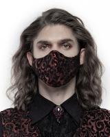 Black mask with baroque red...