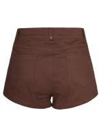 PUNK RAVE SHOP K-444CO WK-444XDF Steampunk brown shorts with lace and black border, Punk Rave