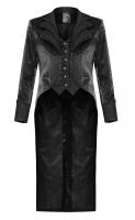 Black elegant man jacket with large collar, tails, victorian aristocrat vampire, Punk Rave