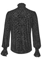 PUNK RAVE SHOP Y-1280BK WY-1280CCM Black shirt with baroque patterns and decoration, vampire gothic, Punk Rave
