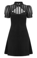 PUNK RAVE SHOP PQ-753BK OPQ-753LQF Striped transparent bolero effect black dress, cute casual gothic